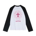 Chrome Hearts Pink Cross Black & White Long Sleeve