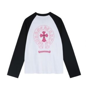 Chrome Hearts Pink Cross Black & White Long Sleeve