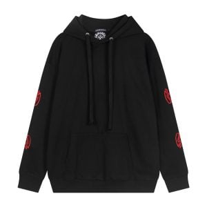 Chrome Hearts Black Gothic Horseshoe Cross Hoodie