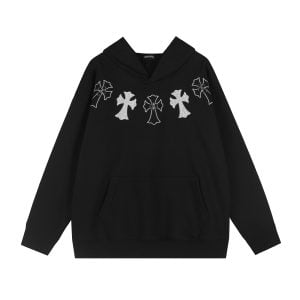 Chrome Hearts Black Gothic Cross Pullover Hoodie