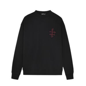 Chrome Hearts Black Red Floral Cross Long Sleeve Shirt