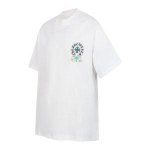 Chrome Hearts White Floral Cross Logo T-Shirt