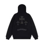 Chrome Hearts Studded Triple Cross Zip-Up Hoodie