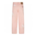 Chrome Hearts Light Pink White Cross Patch Jeans