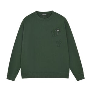Chrome Hearts Dark Green Triple Cross Long Sleeve Shirt