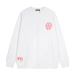Chrome Hearts Red Cross White Crewneck Sweatshirt