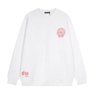 Chrome Hearts Red Cross White Crewneck Sweatshirt