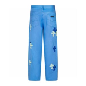 Chrome Hearts Blue Contrast Cross Patch Jeans