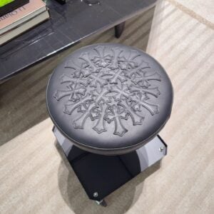 Chrome Hearts Black Cross Rolling Stool