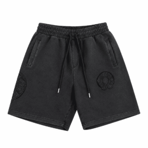 Chrome Hearts Tonal Horseshoe Patch Black Sweat Shorts