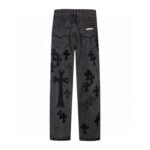 Chrome Hearts Black Denim Cross Patch Jeans