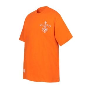 Chrome Hearts Orange Multicolor Cross Logo T-Shirt