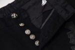 Chrome Hearts Black Brown Cross Patch Jeans