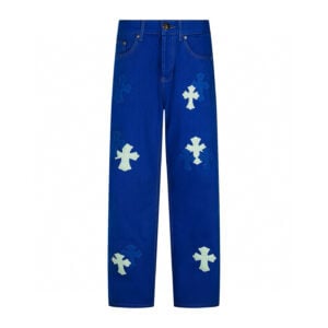 Chrome Hearts Royal Blue Contrast Cross Patch Jeans