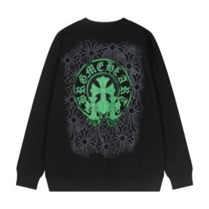 Chrome Hearts Green Cross Black Crewneck Sweatshirt