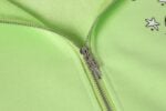 Chrome Hearts Neon Green Chain Graphic Zip-Up Hoodie
