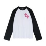 Chrome Hearts Pink Cross Black & White Long Sleeve