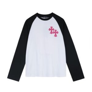 Chrome Hearts Pink Cross Black & White Long Sleeve