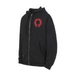 Chrome Hearts Red Horseshoe Cross Black Zip-Up Hoodie