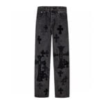 Chrome Hearts Black Denim Cross Patch Jeans