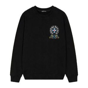 Chrome Hearts Black Multicolor Floral Cross Long Sleeve