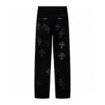 Chrome Hearts Black Brown Cross Patch Jeans