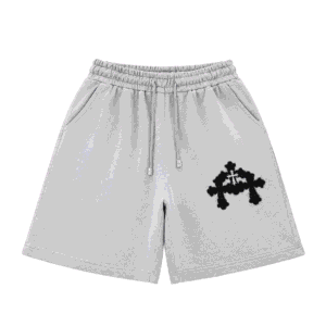 Chrome Hearts Cemetery Cross Logo Grey Sweat Shorts