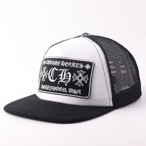 Chrome Hearts White Black CH Trucker Hat