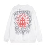 Chrome Hearts Red Cross White Crewneck Sweatshirt