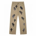 chrome hearts khaki cross patch chino pants