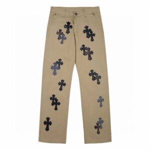 chrome hearts khaki cross patch chino pants