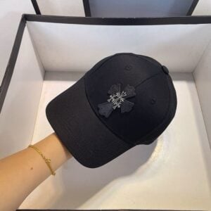 Chrome Hearts Black Cross Embellished Baseball Cap