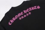 Chrome Hearts Black Pink Script Logo T-Shirt