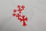 Chrome Hearts Ivory Red Cross Horseshoe Bomber Jacket