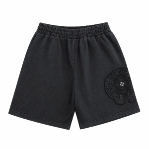 Chrome Hearts Tonal Horseshoe Patch Black Sweat Shorts