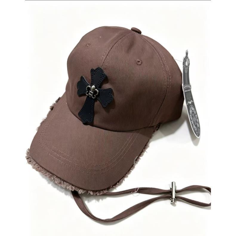 Chrome Hearts Brown Black Cross Distressed Baseball Cap Chrome Hearts Brown Black Cross Distressed Baseball Cap