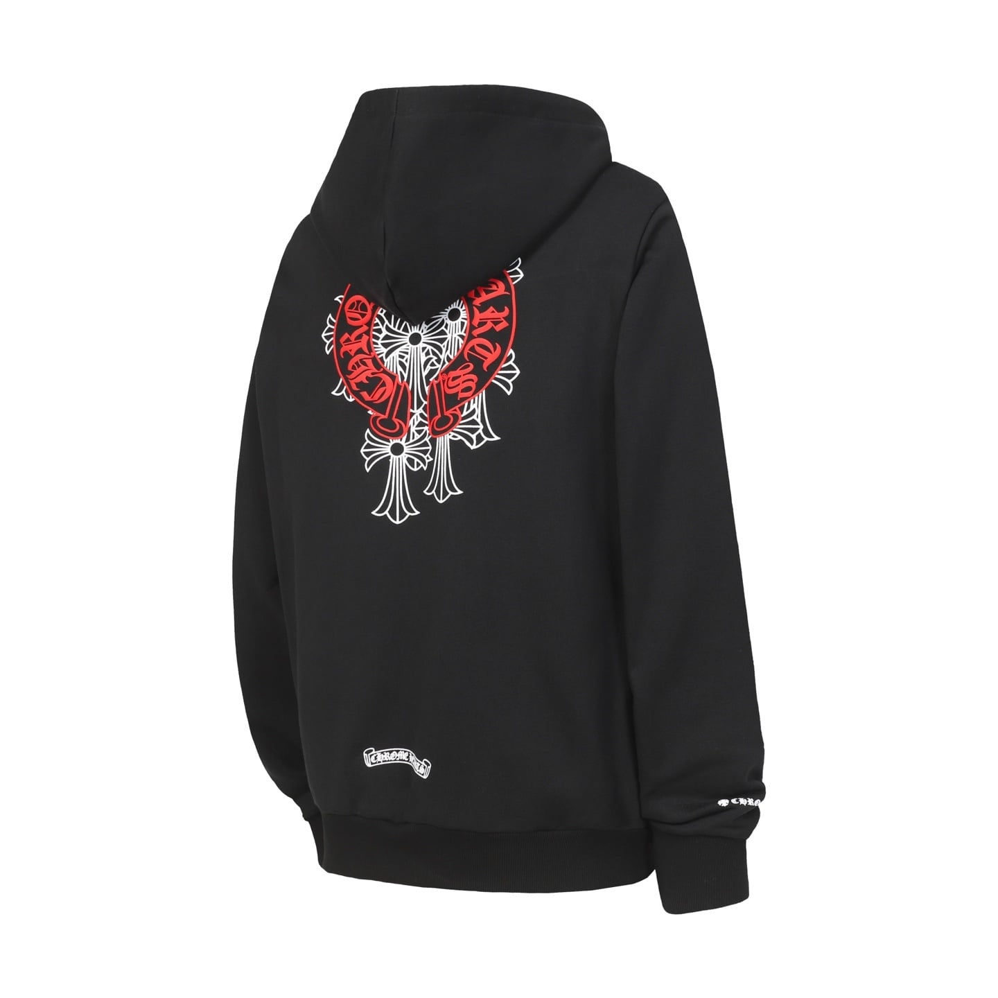 Chrome Hearts Red Horseshoe Cross Black Zip-Up Hoodie Chrome Hearts Red Horseshoe Cross Black Zip-Up Hoodie