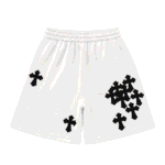 Chrome Hearts Cemetery Cross Logo White Sweat Shorts
