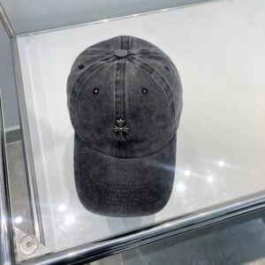 Chrome Hearts Washed Grey Mini Cross Baseball Cap