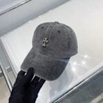 Chrome Hearts Washed Grey Mini Cross Baseball Cap