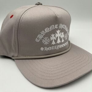 Chrome Hearts Taupe Hollywood Cross Embroidered Hat