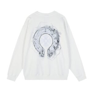 Chrome Hearts Horseshoe Graphic White Sweatshirt