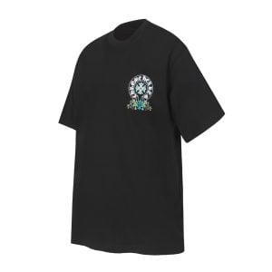 Chrome Hearts Black Floral Cross Logo T-Shirt