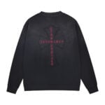 Chrome Hearts Black Red Logo Cross Long Sleeve Shirt