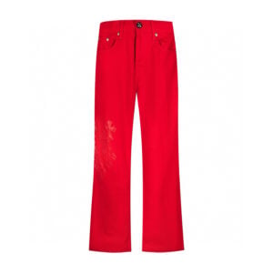 Chrome Hearts Red Tonal Cross Patch Jeans