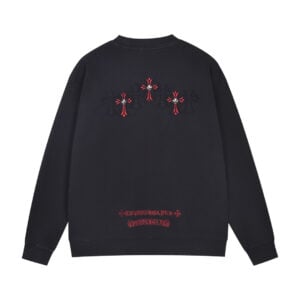 Chrome Hearts Black Red Triple Cross Long Sleeve