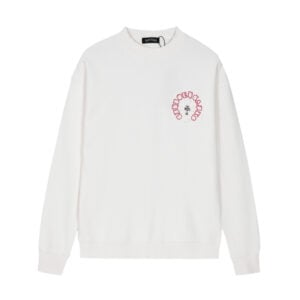 Chrome Hearts White Red Circle Cross Long Sleeve