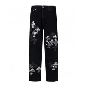 Chrome Hearts Black Multi Cross Patch Jeans