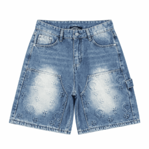 Chrome Hearts Cross Patch Blue Denim Carpenter Shorts