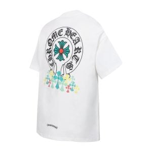 Chrome Hearts White Floral Cross Logo T-Shirt